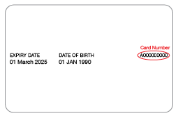 Image of the back of a Western Australia driver's licence highlighting where to locate the card number.