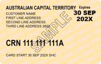 Example of the back of a Commonwealth Seniors Health Card