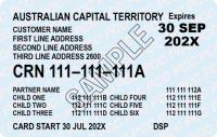Example of the back of a Pensioner Concession card